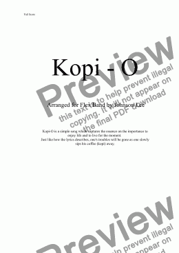 page one of Kopi - O