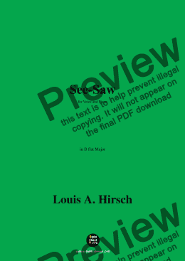 page one of Louis A. Hirsch-See-Saw,in B flat Major