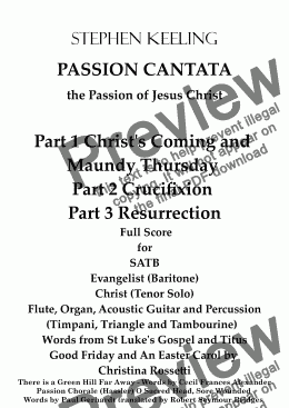 page one of PASSION CANTATA - the Passion of Jesus Christ (Full Score)