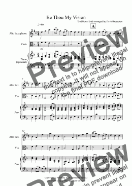 page one of Be Thou My Vision for Alto Saxophone and Viola Duet