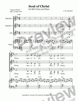 page one of Soul of Christ (SSA or three-part mixed)