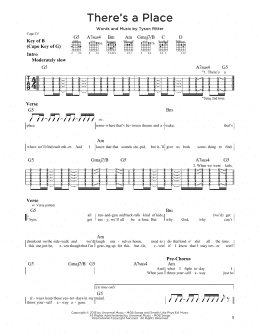 page one of There's A Place (Guitar Cheat Sheet)