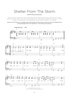 page one of Shelter From The Storm (Really Easy Piano)