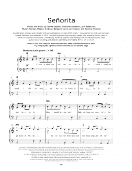 page one of Señorita (Really Easy Piano)