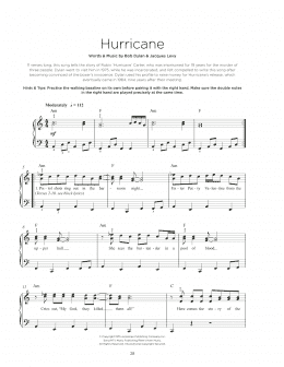 page one of Hurricane (Really Easy Piano)