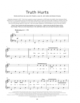 page one of Truth Hurts (Really Easy Piano)