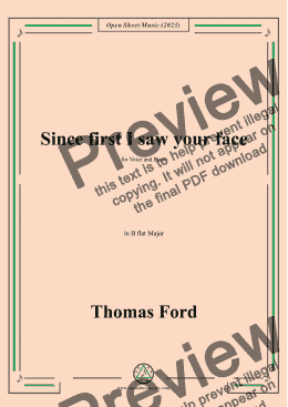 page one of Ford-Since first I saw your face,in B flat Major 