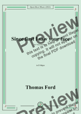 page one of Ford-Since first I saw your face,in D Major 