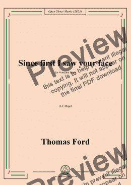 page one of Ford-Since first I saw your face,in F Major 