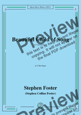 page one of S. Foster-Beautiful Child of Song,in E flat Major 