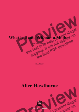 page one of Alice Hawthorne-What is Home Without a Mother,in A Major