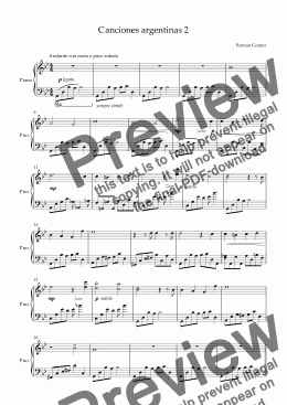 page one of Canciones argentinas 2 - Partitura Completa