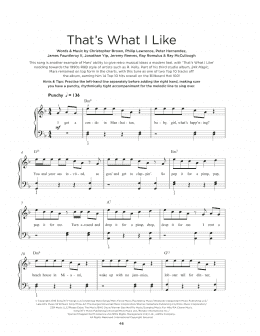 page one of That's What I Like (Really Easy Piano)