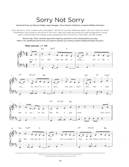 page one of Sorry Not Sorry (Really Easy Piano)