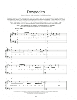 page one of Despacito (Really Easy Piano)