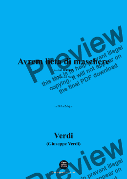 page one of Verdi-Avrem lieta di maschere(Finale II),Act 2 No.11,in D flat Major