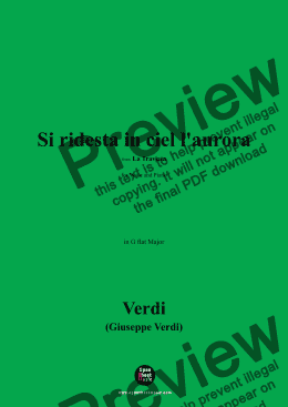 page one of Verdi-Si ridesta in ciel l'aurora(Stretta of the Introduction),Act 1 No.5,in G flat Major