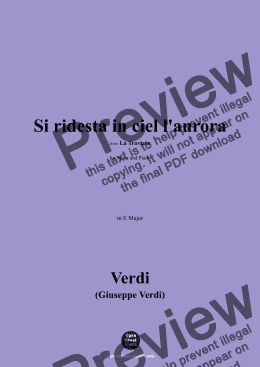 page one of Verdi-Si ridesta in ciel l'aurora(Stretta of the Introduction),Act 1 No.5,in E Major