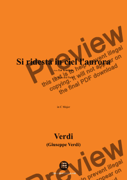 page one of Verdi-Si ridesta in ciel l'aurora(Stretta of the Introduction),Act 1 No.5,in C Major