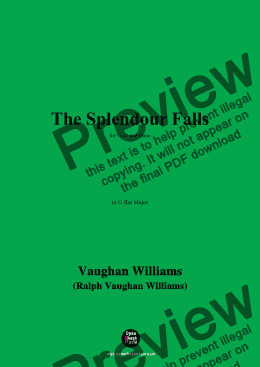 page one of Vaughan Williams-The Splendour Falls(1985),in G flat Major