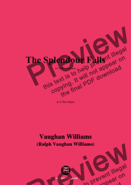 page one of Vaughan Williams-The Splendour Falls(1985),in E flat Major