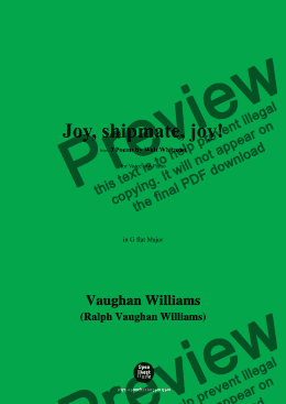 page one of Vaughan Williams-Joy,shipmate,joy!,in G flat Major