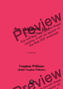 page one of Vaughan Williams-Joy,shipmate,joy!,in E flat Major