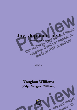 page one of Vaughan Williams-Joy,shipmate,joy!,in E Major