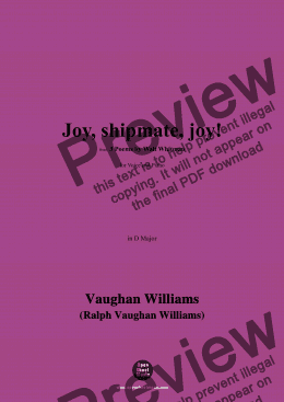 page one of Vaughan Williams-Joy,shipmate,joy!,in D Major