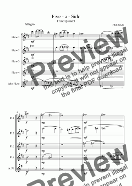 page one of Five - a - Side - Flute Quintet