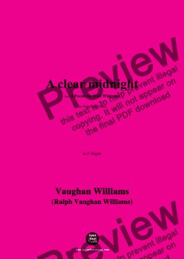 page one of Vaughan Williams-A clear midnight(This is thy hour,O Soul,thy free flight into the wordless),in F Major