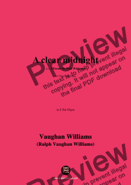 page one of Vaughan Williams-A clear midnight(This is thy hour,O Soul,thy free flight into the wordless),in E flat Major