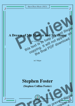 page one of S. Foster-A Dream of My Mother and My Home,in F Major 