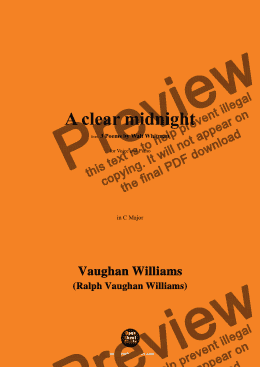 page one of Vaughan Williams-A clear midnight(This is thy hour,O Soul,thy free flight into the wordless),in C Major