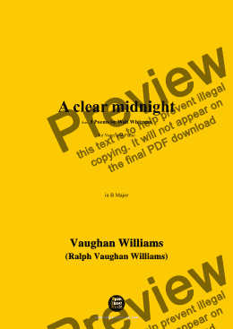 page one of Vaughan Williams-A clear midnight(This is thy hour,O Soul,thy free flight into the wordless),in B Major