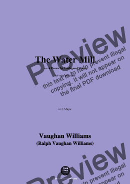 page one of Vaughan Williams-The Water Mill(1925),in E Major