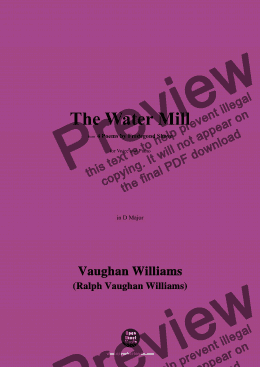 page one of Vaughan Williams-The Water Mill(1925),,in D Major