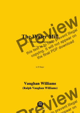 page one of Vaughan Williams-The Water Mill(1925),in B Major 