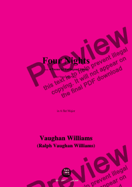 page one of Vaughan Williams-Four Nights(1925),in A flat Major