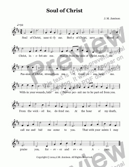 page one of Soul of Christ (reproducible for congregation)