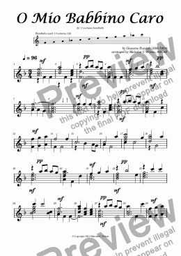 page one of O Mio Babbino Caro - 1½-octave handbells F5-C7