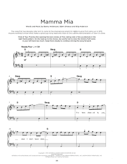 page one of Mamma Mia (Really Easy Piano)