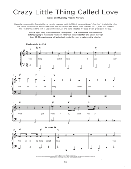 page one of Crazy Little Thing Called Love (Really Easy Piano)