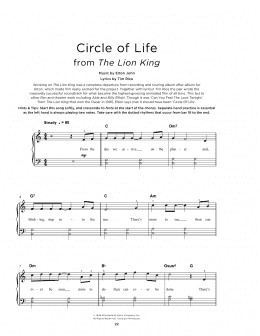 page one of Circle Of Life (from The Lion King) (Really Easy Piano)