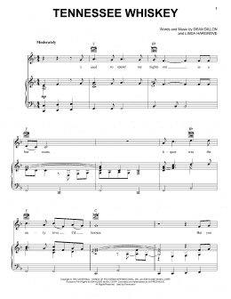 page one of Tennessee Whiskey (Piano, Vocal & Guitar Chords (Right-Hand Melody))