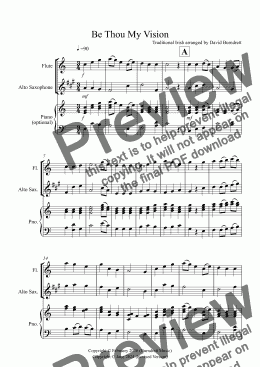 page one of Be Thou My Vision for Flute and Alto Saxophone Duet