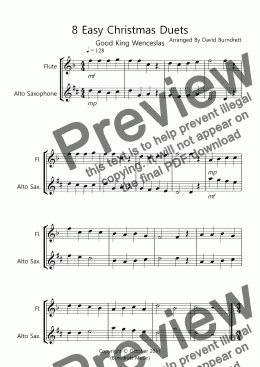 page one of 8 Easy Christmas Duets for Flute and Alto Saxophone