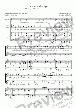 page one of Gabriel's Message (The angel Gabriel from heaven came) (in g) - Descant and reharmonization