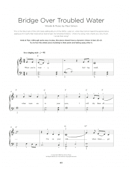 page one of Bridge Over Troubled Water (Really Easy Piano)