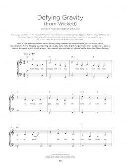 page one of Defying Gravity (from Wicked) (Really Easy Piano)